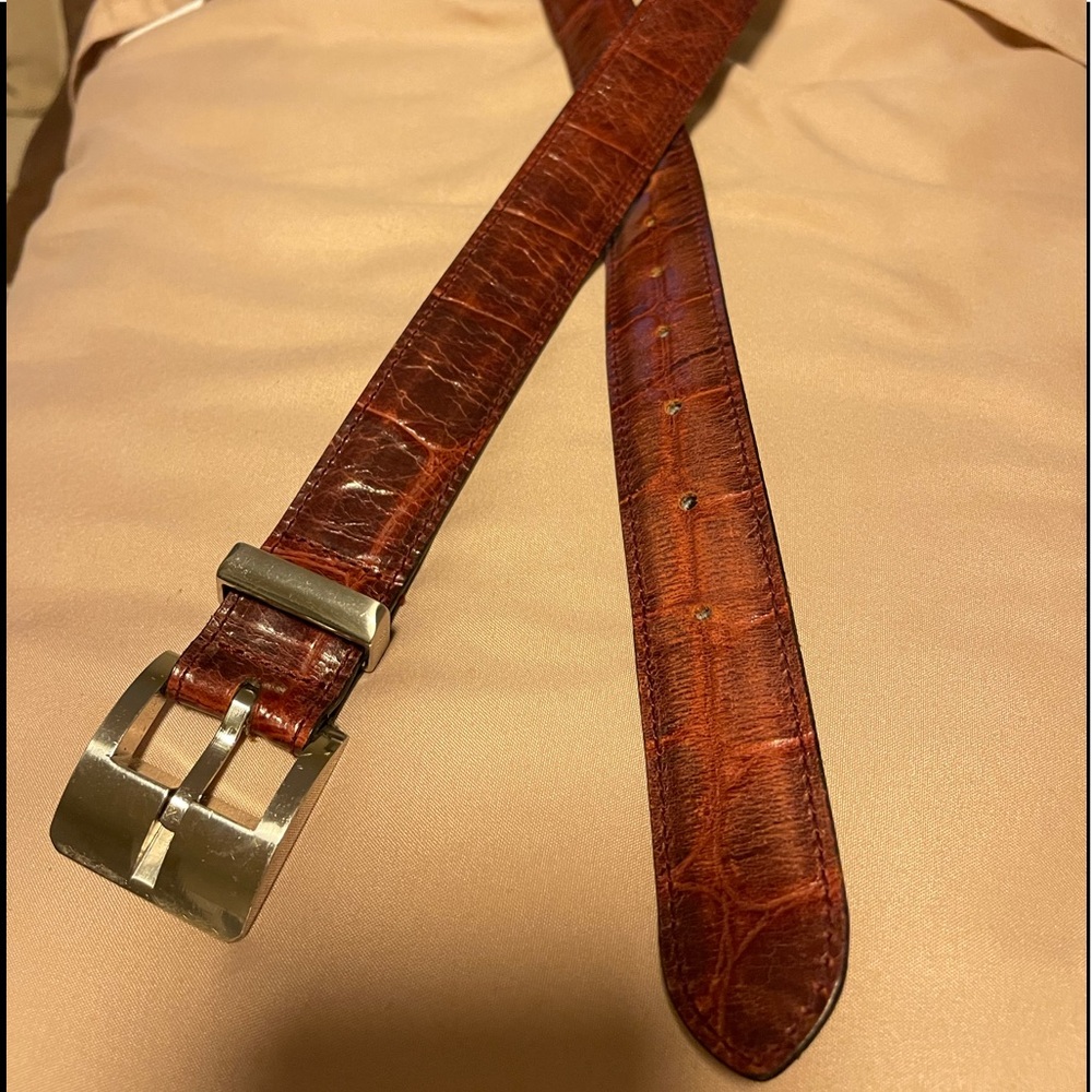 GIANNI VERSACE  BROWN CROCODILE BELT.